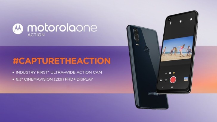 Motorola One Action Mobile with Hole-punch camera